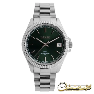 ساعت لاکسمی LA8506 زنانه کلاسیک سبز زمردی استیل نقرهای مات و براق - ساعت لاکسمی LA8506 سبز زمردی