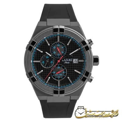 ساعت مچی اسپرت لاکسمی LA8808 مشکی دودی با صفحه مشکی و عقربه قرمز - ساعت لاکسمی LA8808 مشکی دودی